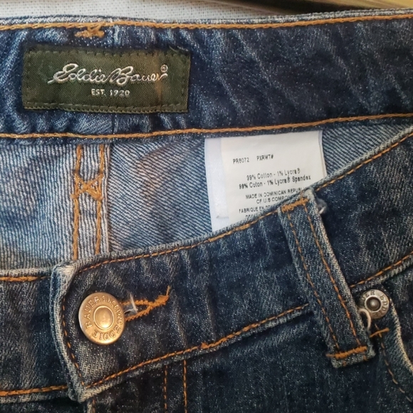 VTG ankle slit Eddie Bauer denim ombre blue jeans Petite 4 - Picture 2 of 6
